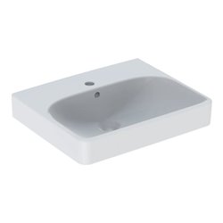 Geberit Handwaschbecken Smyle Square 50x41cm, m Hahnloch, mit Überlauf, weiß
