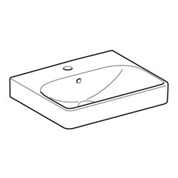 Geberit Handwaschbecken Smyle Square 50x41cm, m Hahnloch, mit Überlauf, weiß