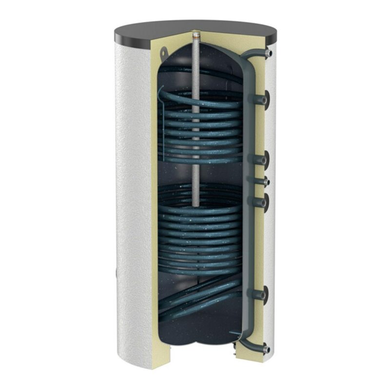 Flamco Standspeicher Duo-Solar 200 l, d 560, weiß, mit Isolierung