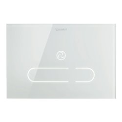 Duravit Betätigungsplatte DuraSystem A2 23x15,7cm, ber.los., Glas weiß, für WC