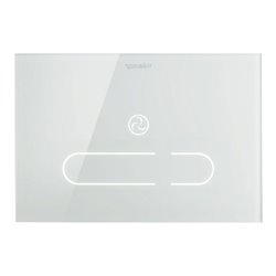 Duravit Betätigungsplatte DuraSystem A2 23x15,7cm, ber.los., Glas weiß, für WC