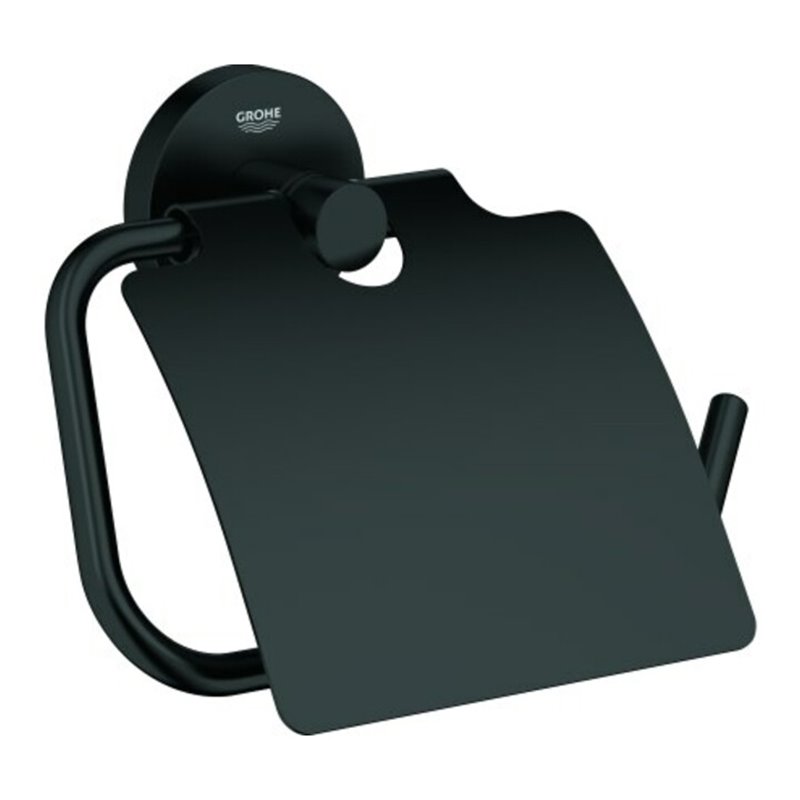 Grohe WC-Papierhalter Essentials m Deck, verd. Befestigung, matt black