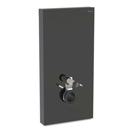 Geberit Wand-WC-Modul Monolith Plus Bauh. 101cm, Fr. Gl. sw, S. Alu SW-chrom