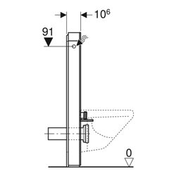 Geberit Wand-WC-Modul Monolith Plus Bauh. 101cm, Fr. Gl. sw, S. Alu SW-chrom