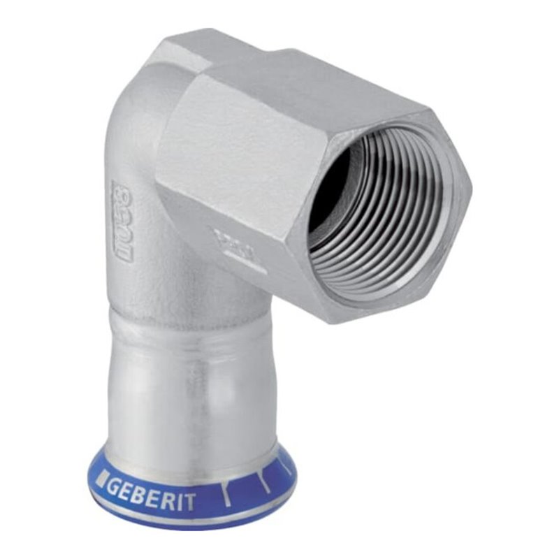 Geberit bergangswinkel Mapress 15mmxRp 1/2 IG, labs-f, 90G, Edelstahl