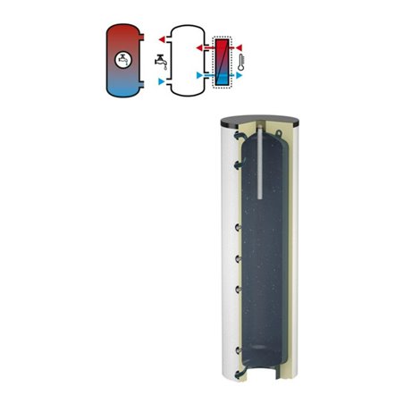 Flamco Ladespeicher LS 200 l, weiß, mit Isolierung