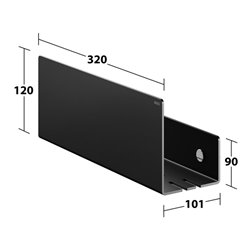 Keuco Duschablage 320x120x90mm, Wandmontage, schwarzgrau