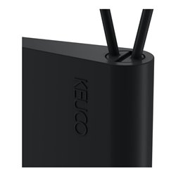 Keuco Duschabzieher Edition 400 schwarz (RAL 9011), mit Wandhalterung