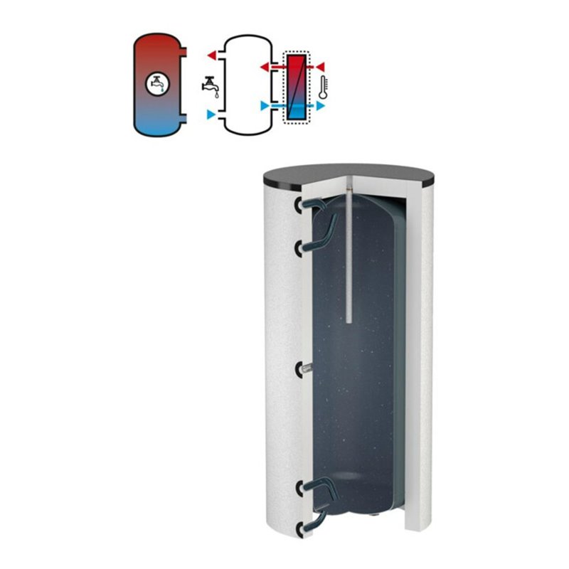 Flamco Ladespeicher LS 500 l, weiß, mit EPS-Isolierung