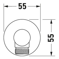 Duravit Wandanschlussbogen DN 15, m Brauseha., Ros. rd, ES geb.