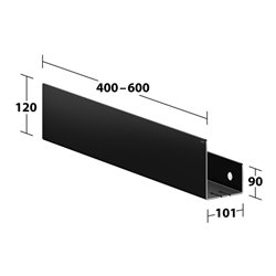 Keuco Duschablage 400-600mm, 120x90, schwarzgrau