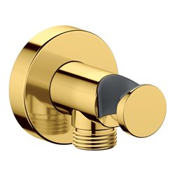 Duravit Wandanschlussbogen DN 15, m Brauseha., Ros. rd, gol poliert