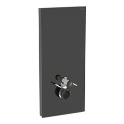 Geberit Wand-WC-Modul Monolith Plus Bauh. 114cm, Fr. Gl. sw, S. Alu SW-chrom