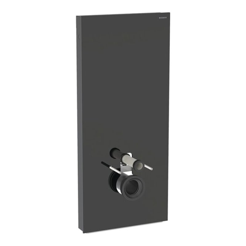 Geberit Wand-WC-Modul Monolith Plus Bauh. 114cm, Fr. Gl. sw, S. Alu SW-chrom