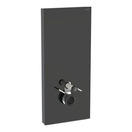 Geberit Wand-WC-Modul Monolith Plus Bauh. 114cm, Fr. Gl. sw, S. Alu SW-chrom