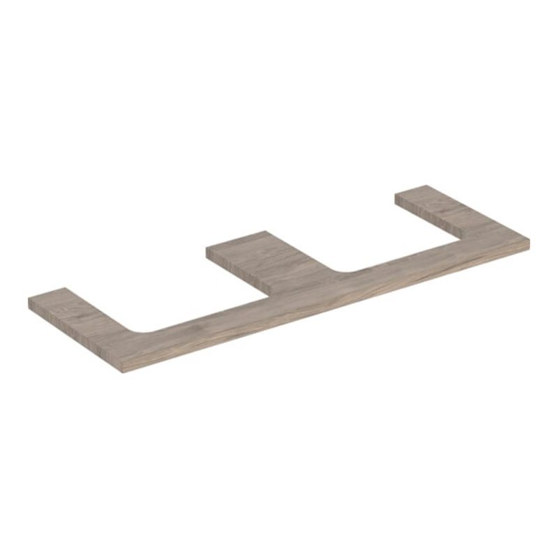 Geberit Waschtisch-Platte One 135x3x47cm, N hick./Mela Holz, AS 2-fach