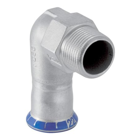 Geberit bergangswinkel Mapress d 15xR 1/2, labs-f, 90G, m AG, Edelstahl