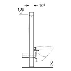 Geberit Wand-WC-Modul Monolith Plus BH 114cm, Fr. Gl. la., S. Alu SW-chrom