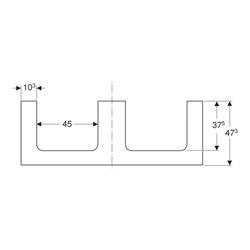 Geberit Waschtisch-Platte One 135x3x47cm, greige/lackiert m, AS 2-fach