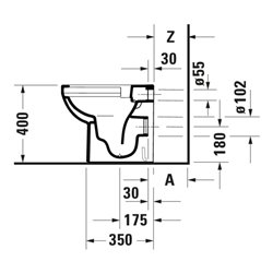 Duravit Stand-WC, Tiefspüler No. 1 Compact 37x48cm, 4,5 l, Abg. waag., riml., weiß