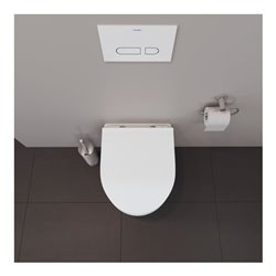 Duravit Stand-WC, Tiefspüler No. 1 Compact 37x48cm, 4,5 l, Abg. waag., riml., weiß