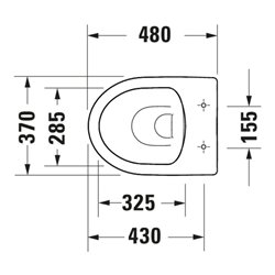Duravit Stand-WC, Tiefspüler No. 1 Compact 37x48cm, 4,5 l, Abg. waag., riml., weiß