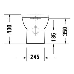 Duravit Stand-WC, Tiefspüler No. 1 Compact 37x48cm, 4,5 l, Abg. waag., riml., weiß
