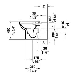 Duravit Stand-WC, Tiefspüler No. 1 Compact 37x48cm, 4,5 l, Abg. waag., riml., weiß