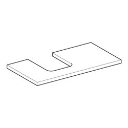 Geberit Waschtisch-Platte One 90x3x47cm, w/lack. ma, Ausschnitt links