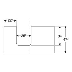 Geberit Waschtisch-Platte One 90x3x47cm, lava/lackiert ma, Ausschn li
