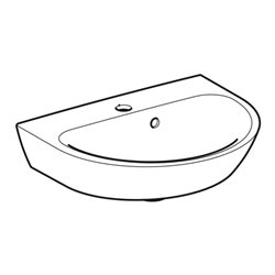 Geberit Handwaschbecken Renova 50x40cm, we., m Hahnl., m ÜL asym.