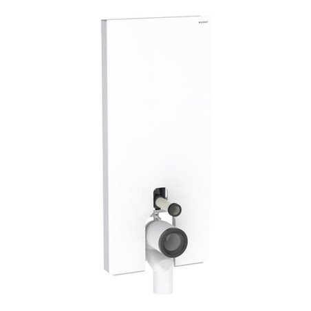 Geberit Stand-WC-Modul Monolith Plus Bauh. 114cm, Fr. Gl. we., S. Aluminium