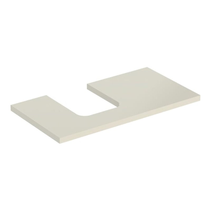 Geberit Waschtisch-Platte One 90x3x47cm, sand-grau/l hg, Ausschn li