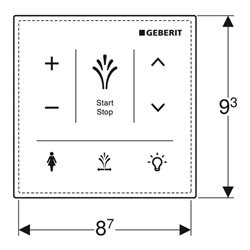 Geberit Wandbedienpanel AquaClean Sela z. AP-Mont., Oberfläche Glas/Farbe weiß