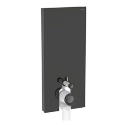 Geberit Stand-WC-Modul Monolith Plus Bauh. 114cm, Fr. Gl. sw, S. Alu SW-chrom