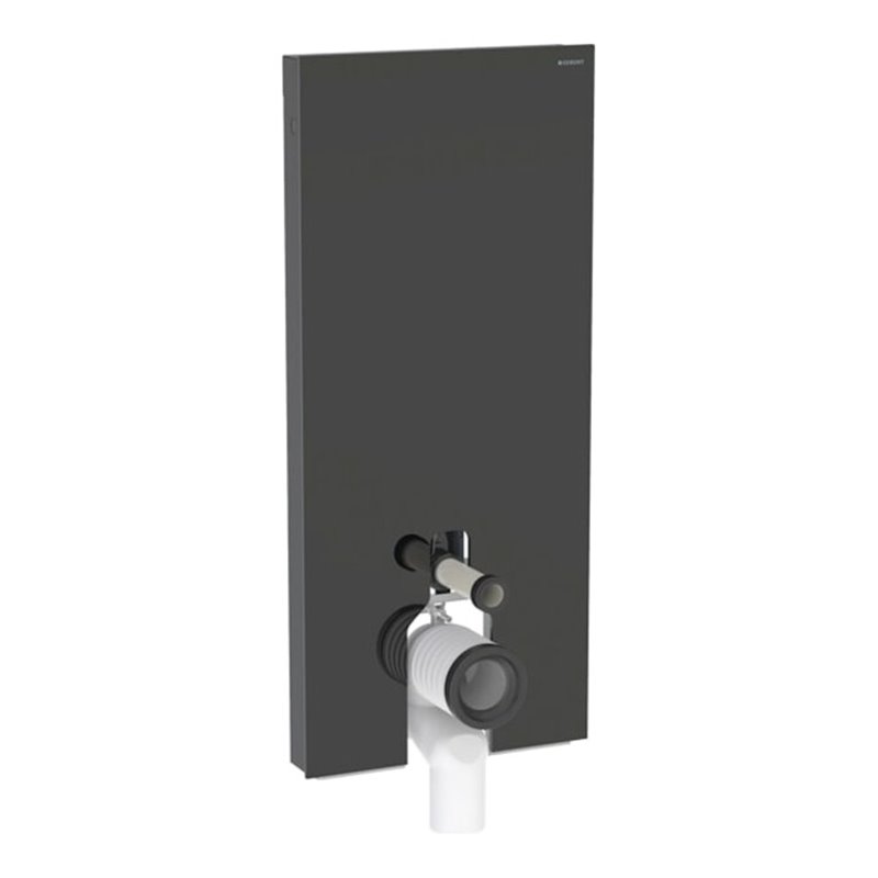 Geberit Stand-WC-Modul Monolith Plus Bauh. 114cm, Fr. Gl. sw, S. Alu SW-chrom