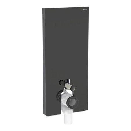 Geberit Stand-WC-Modul Monolith Plus Bauh. 114cm, Fr. Gl. sw, S. Alu SW-chrom