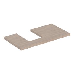 Geberit Waschtisch-Platte One 90x3x47cm, Eiche/Mela Holz, Ausschn li