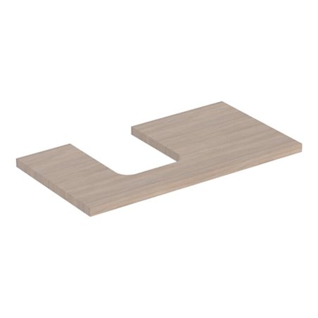 Geberit Waschtisch-Platte One 90x3x47cm, Eiche/Mela Holz, Ausschn li