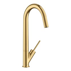 hansgrohe Spültisch-Einhebelmischer 300 Axor Starck mit Schwenkauslauf, brushed gold optic