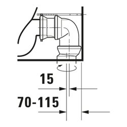 Duravit Stand-WC-Kombi, Tiefspüler No. 1 36,5x65cm, 6 l, Abg. waag., riml., weiß
