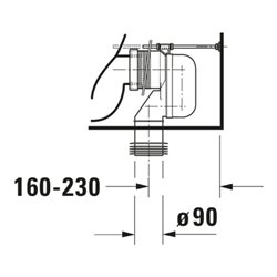 Duravit Stand-WC-Kombi, Tiefspüler No. 1 36,5x65cm, 6 l, Abg. waag., riml., weiß