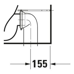 Duravit Stand-WC-Kombi, Tiefspüler No. 1 36,5x65cm, 6 l, Abg. waag., riml., weiß