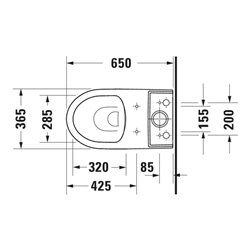 Duravit Stand-WC-Kombi, Tiefspüler No. 1 36,5x65cm, 6 l, Abg. waag., riml., weiß