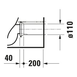 Duravit Stand-WC-Kombi, Tiefspüler No. 1 36,5x65cm, 6 l, Abg. waag., riml., weiß