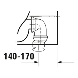 Duravit Stand-WC-Kombi, Tiefspüler No. 1 36,5x65cm, 6 l, Abg. waag., riml., weiß