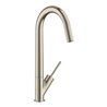 hansgrohe Spültisch-Einhebelmischer 300 Axor Starck mit Schwenkauslauf, brushed nickel