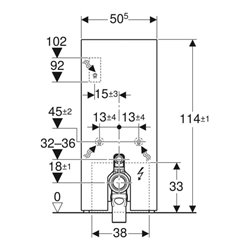 Geberit Stand-WC-Modul Monolith Plus Bauh. 114cm, Fr. Gl. sand-grau, S. Alu
