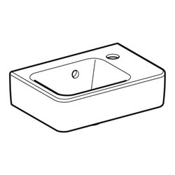 Geberit Handwaschbecken Renova Plan 36x25cm, m Hahnl., m ÜL, kurz, weiß