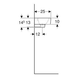 Geberit Handwaschbecken Renova Plan 36x25cm, m Hahnl., m ÜL, kurz, weiß